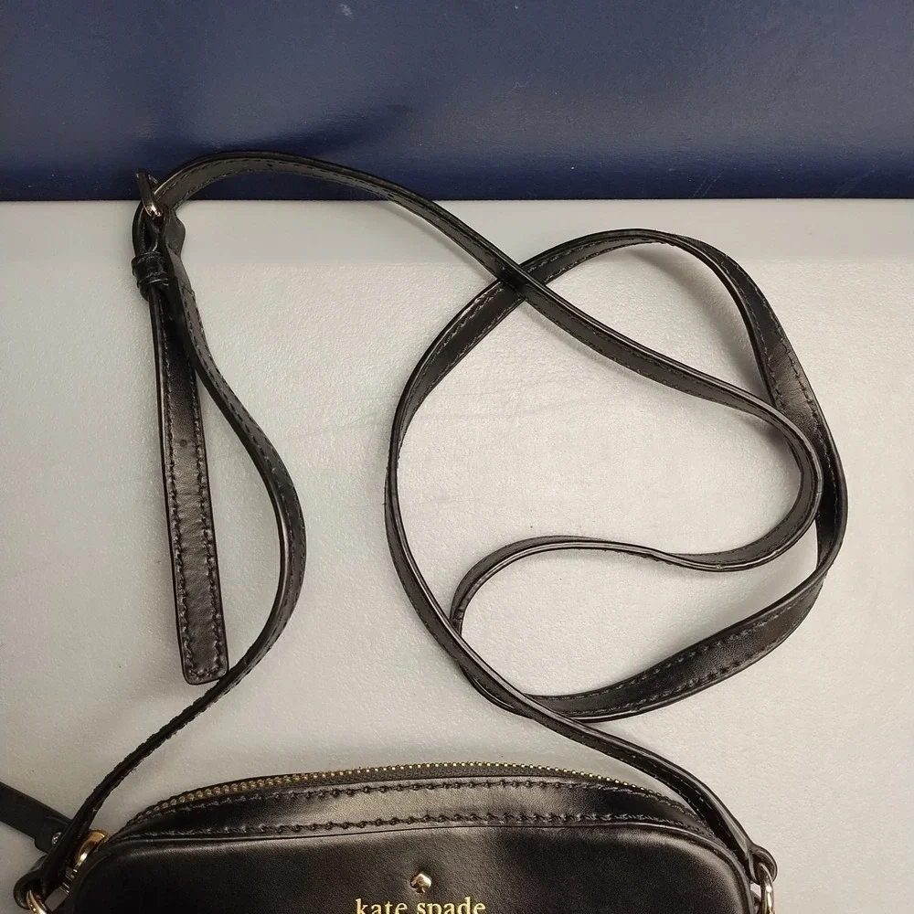 Kate Spade‎ Ivy Street Clover Crossbody Bag Womens Black Silver Adjustable Strap
